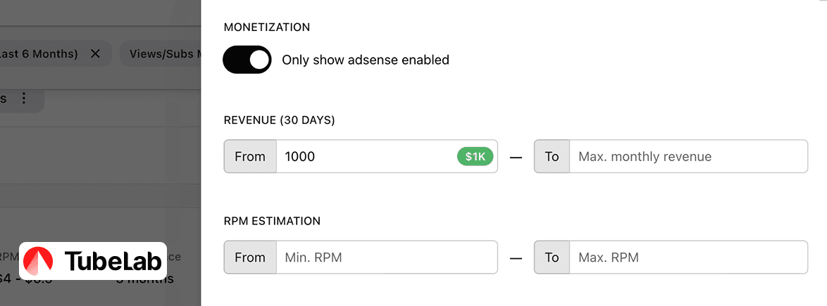 Filter by monetization status with a simple click